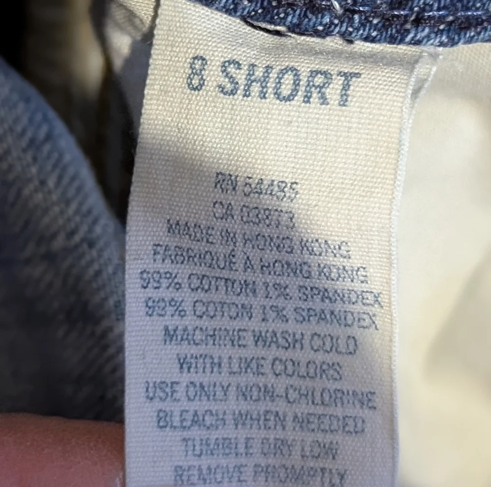 American Eagle Light Wash Artist Crop Jeans Raw Hem Mid-Rise Women's 8‎ Short - Picture 5 of 10